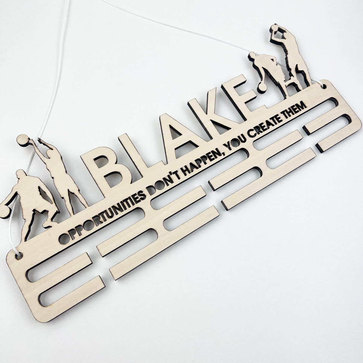 Personalised Medal Hanger - Single Design (3 finishes, various designs)