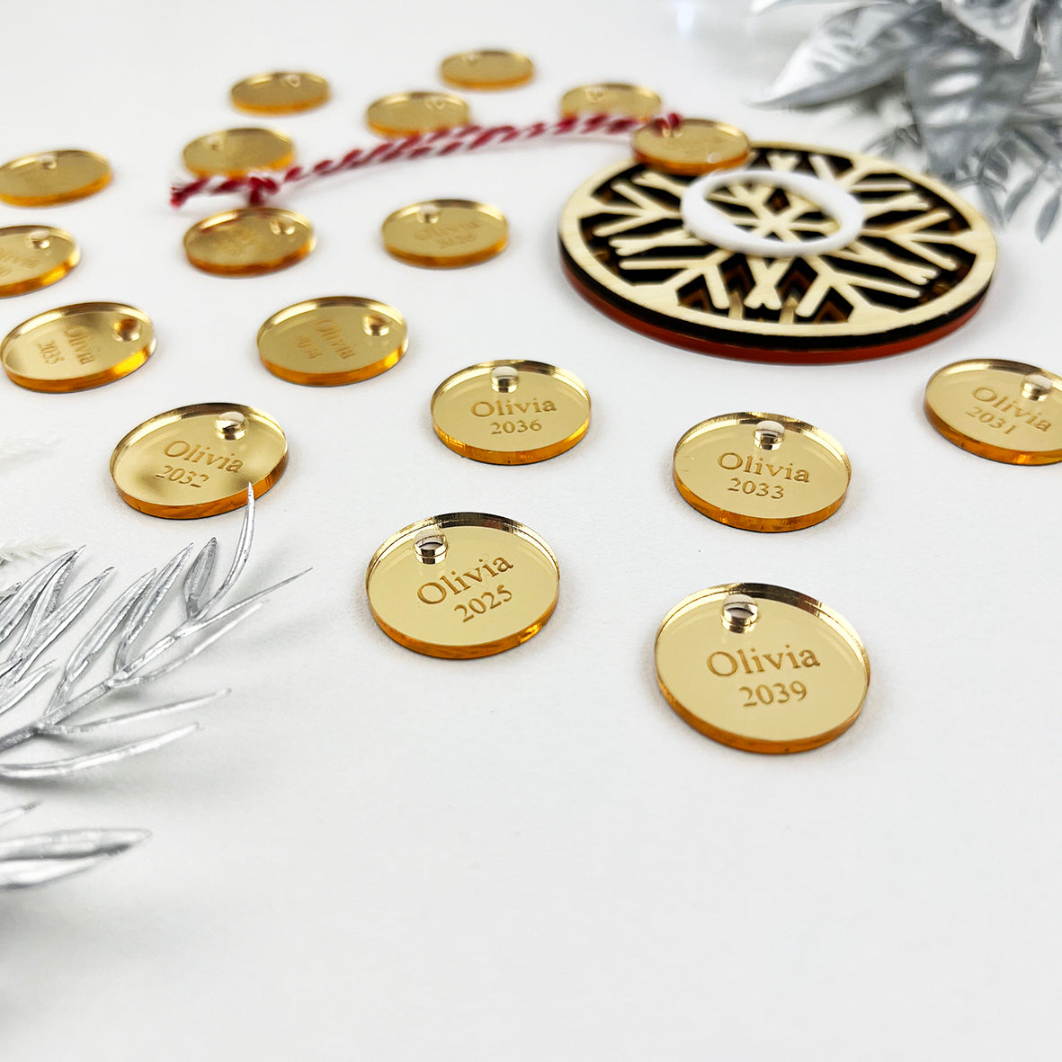 Personalised Ornament Add On Charms Set (4 colours, 4 designs)