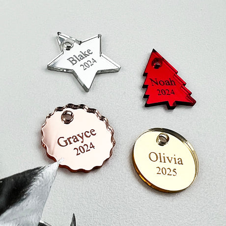 Personalised Ornament Add On Charms Set (4 colours, 4 designs)
