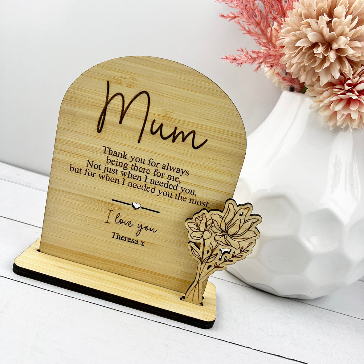 Mother's Day Personalised 3D Floral Arch Plaque