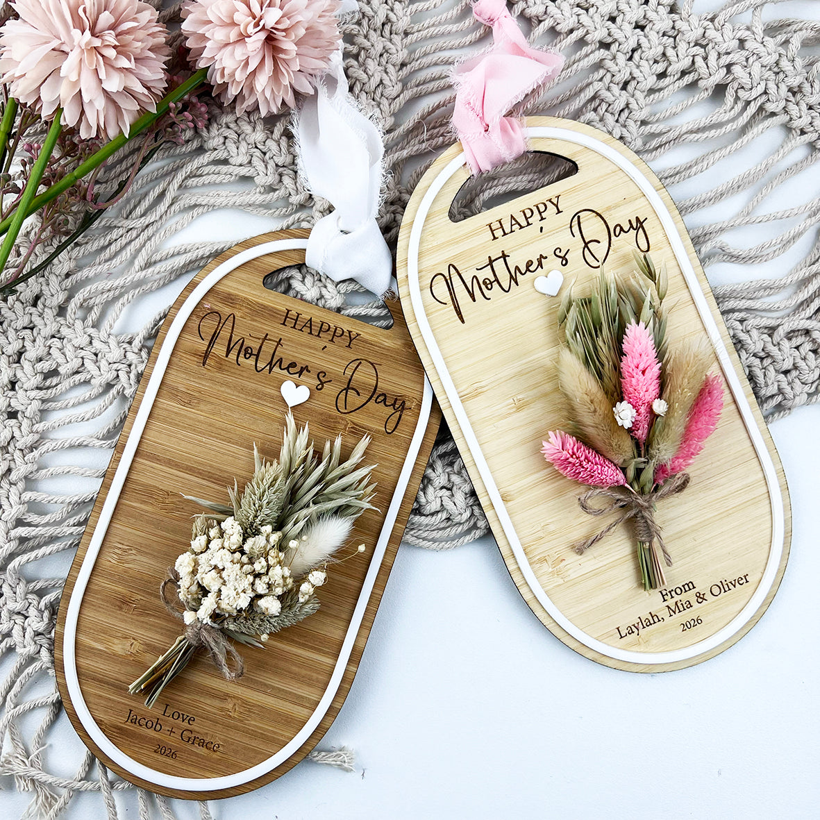 Personalised Mother's Day Dried Flower Hanger (2 flower options)