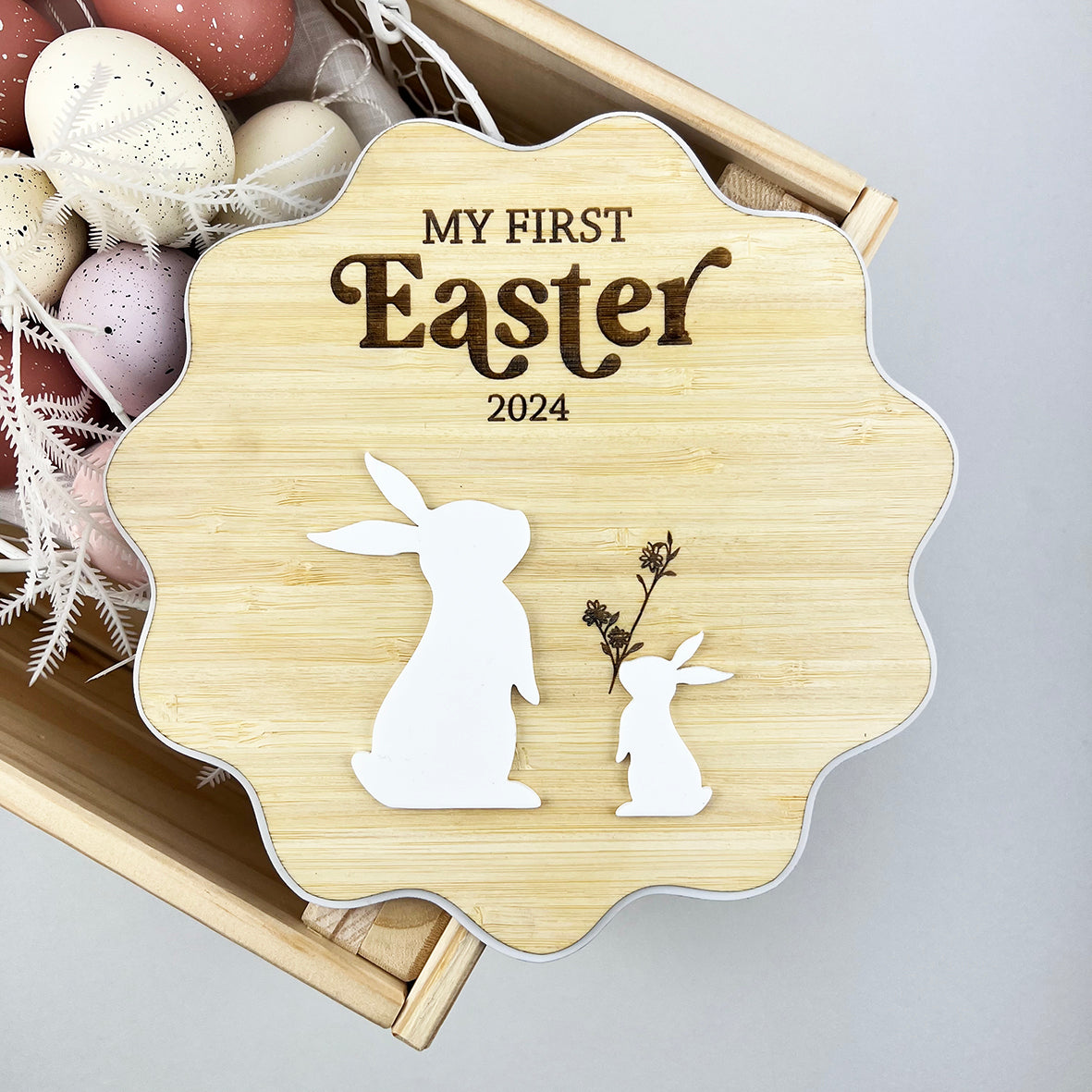 My First Easter Scalloped Plaque