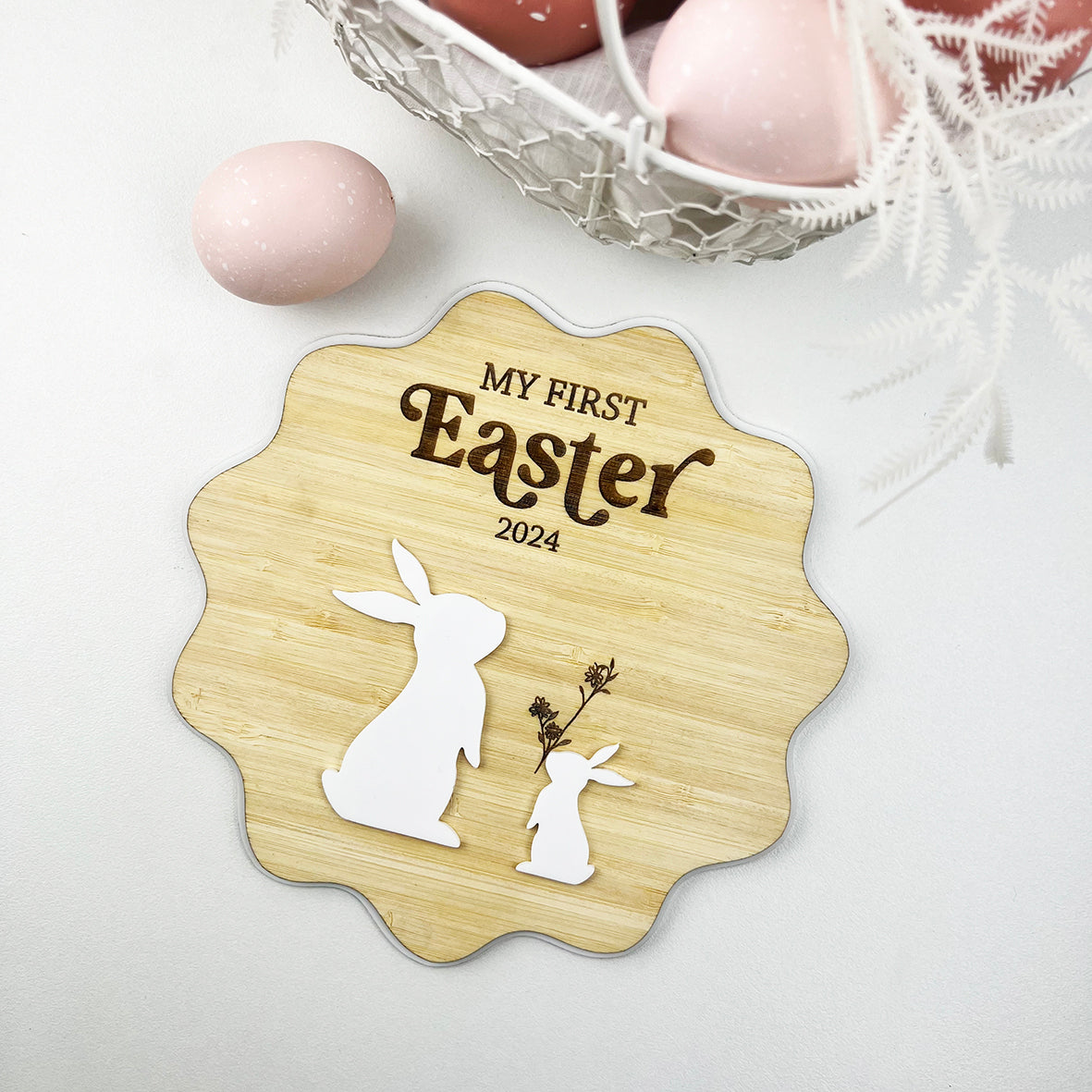 My First Easter Scalloped Plaque