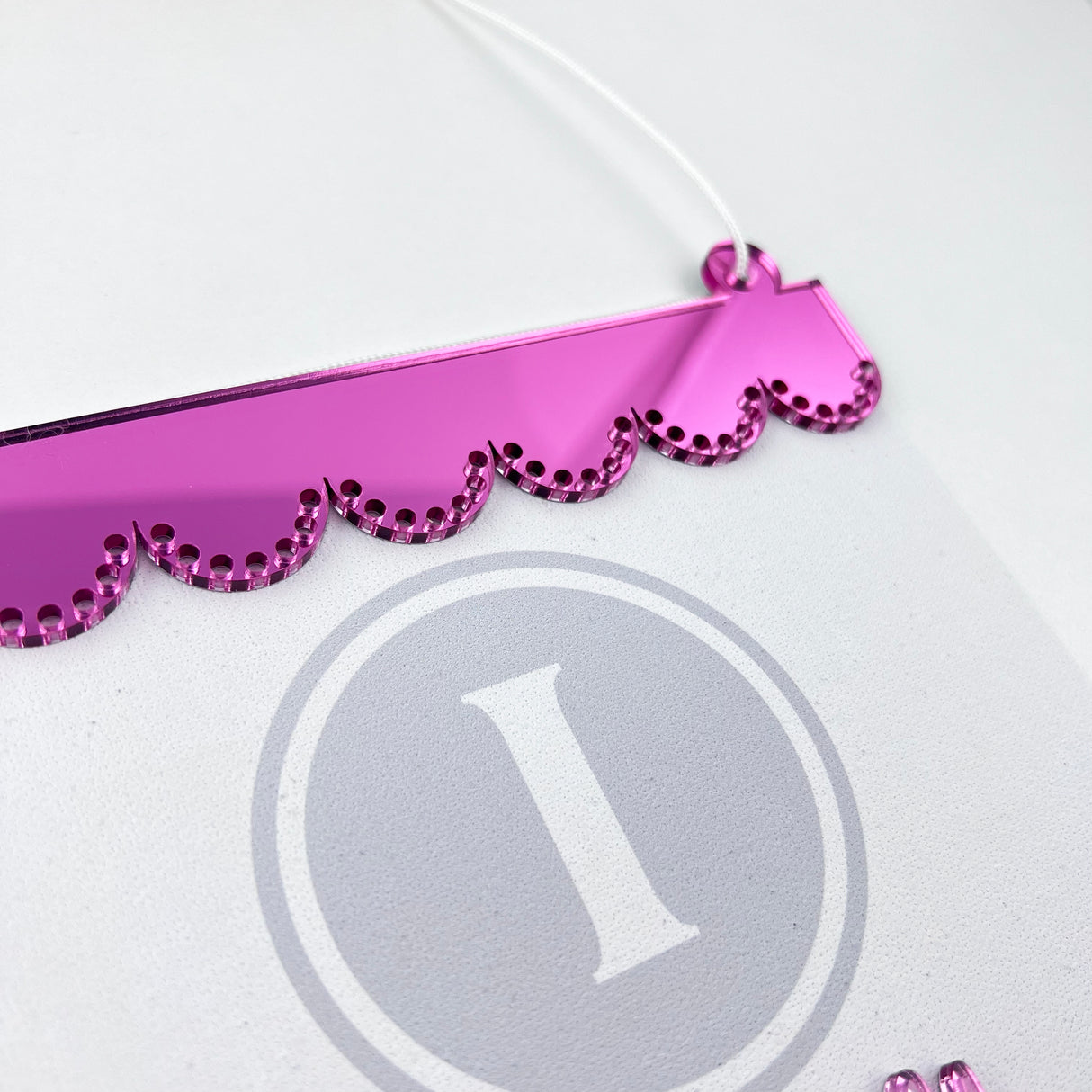 3D Monogram Birth Details Pennant Banner - Grey