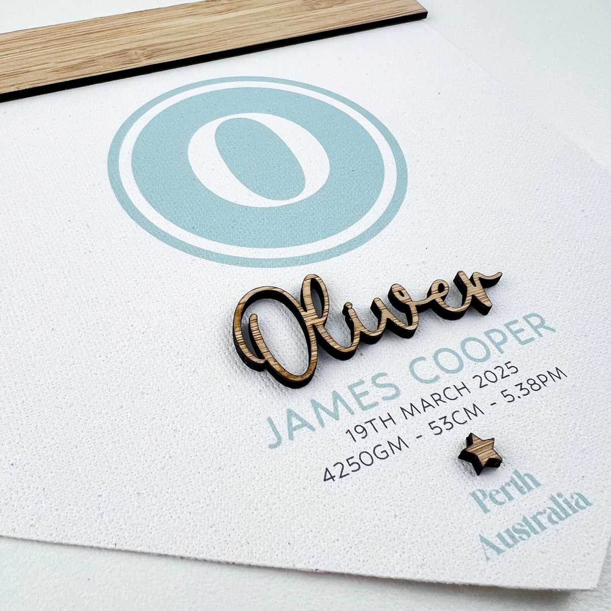 3D Monogram Birth Details Pennant Banner - Green