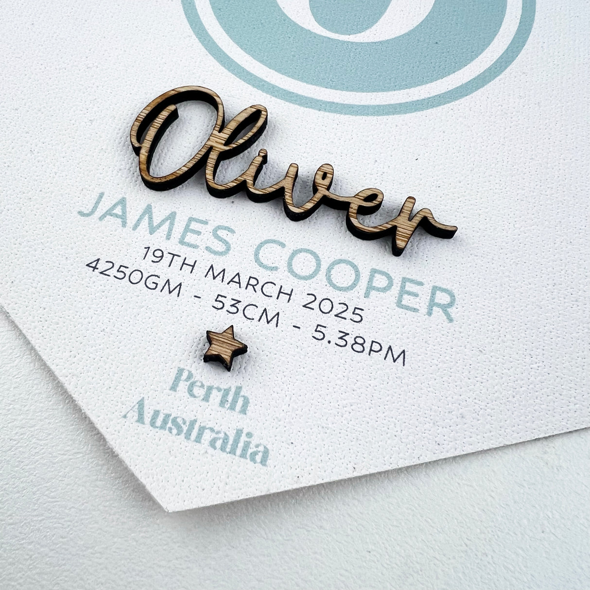 3D Monogram Birth Details Pennant Banner - Green