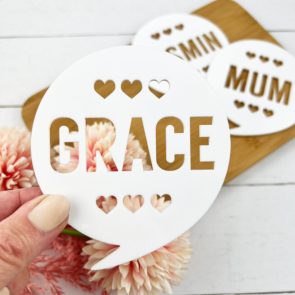 Personalised Heart Coffee Name Stencil