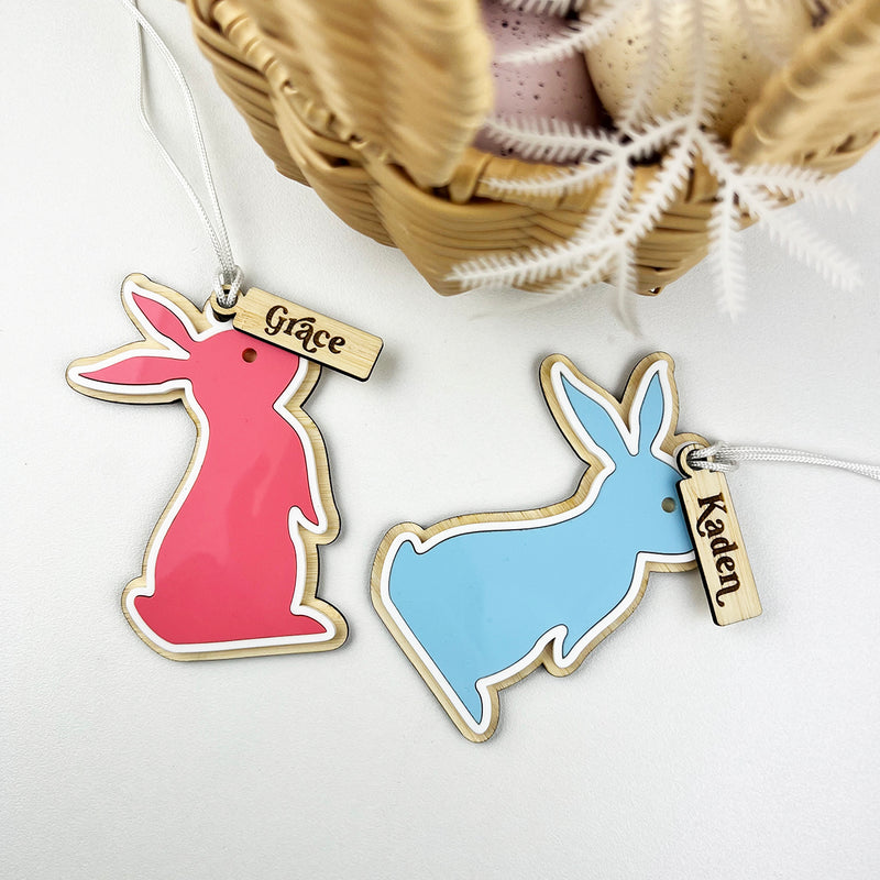 Coloured Rabbit Ornament and Name Tag