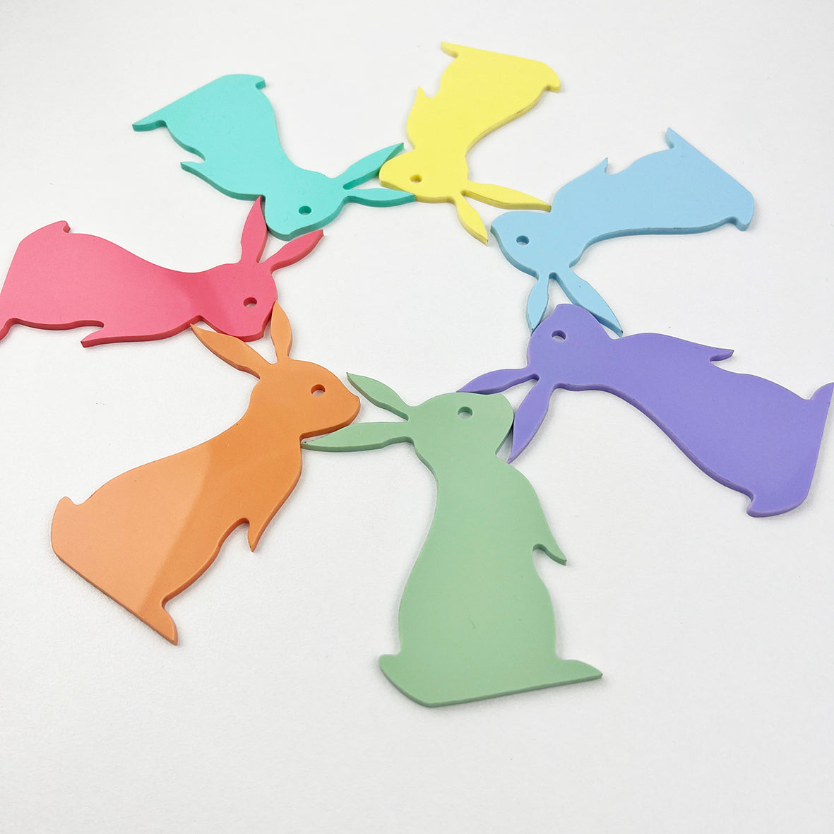 Coloured Rabbit Ornament and Name Tag