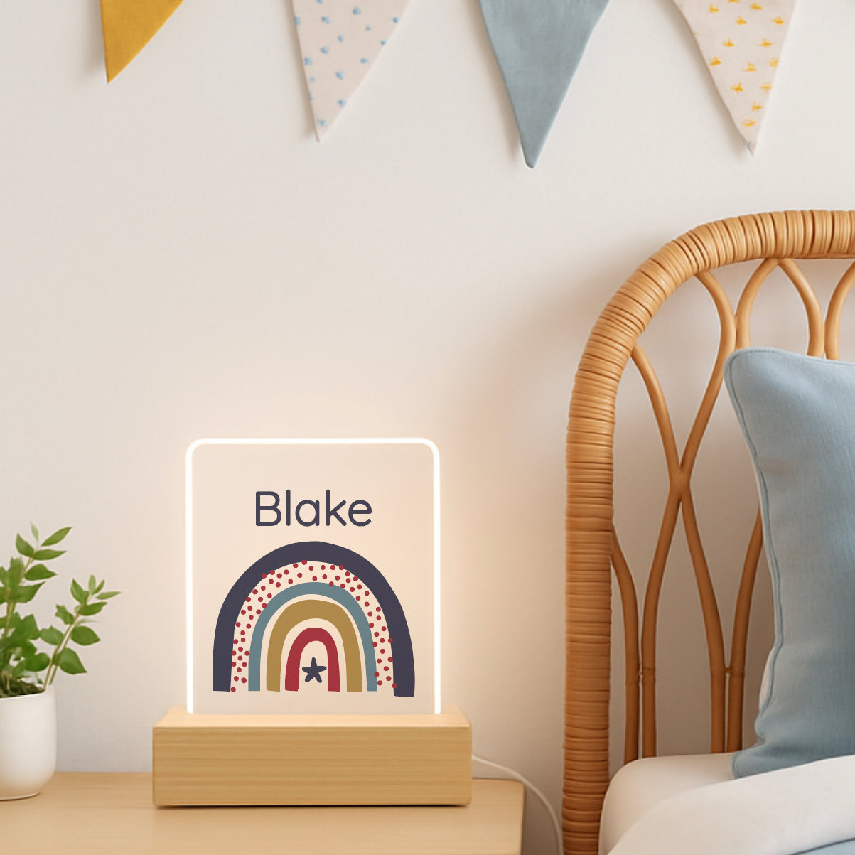 Boys Rainbow Personalised Night Light