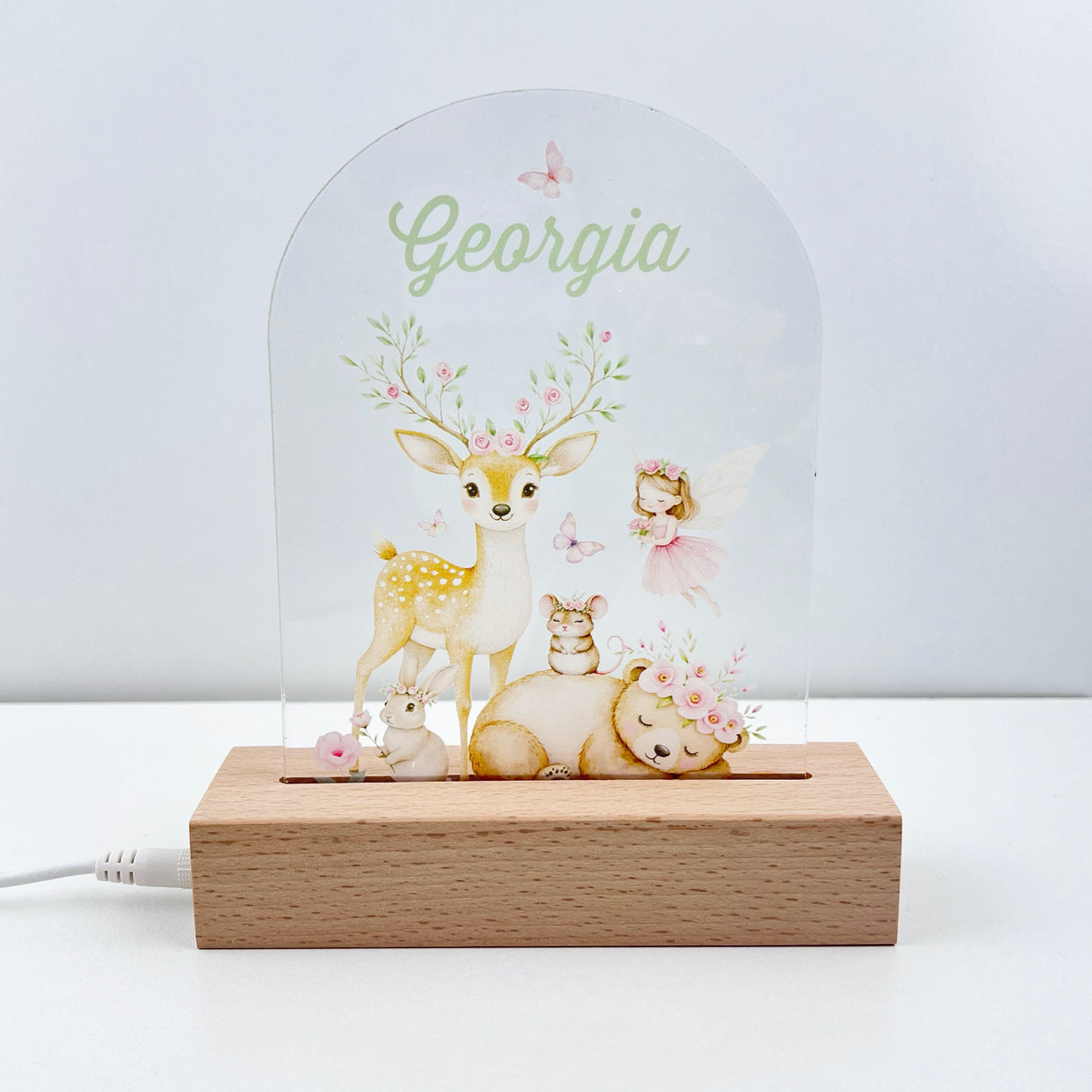 Rainforest Animals Personalised Night Light