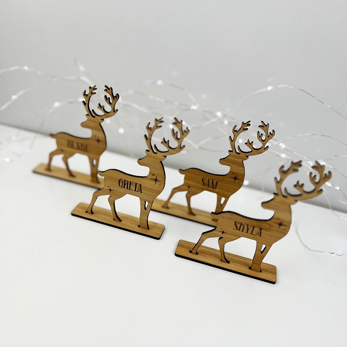 Personalised Reindeer Name Decorations (2 colours)