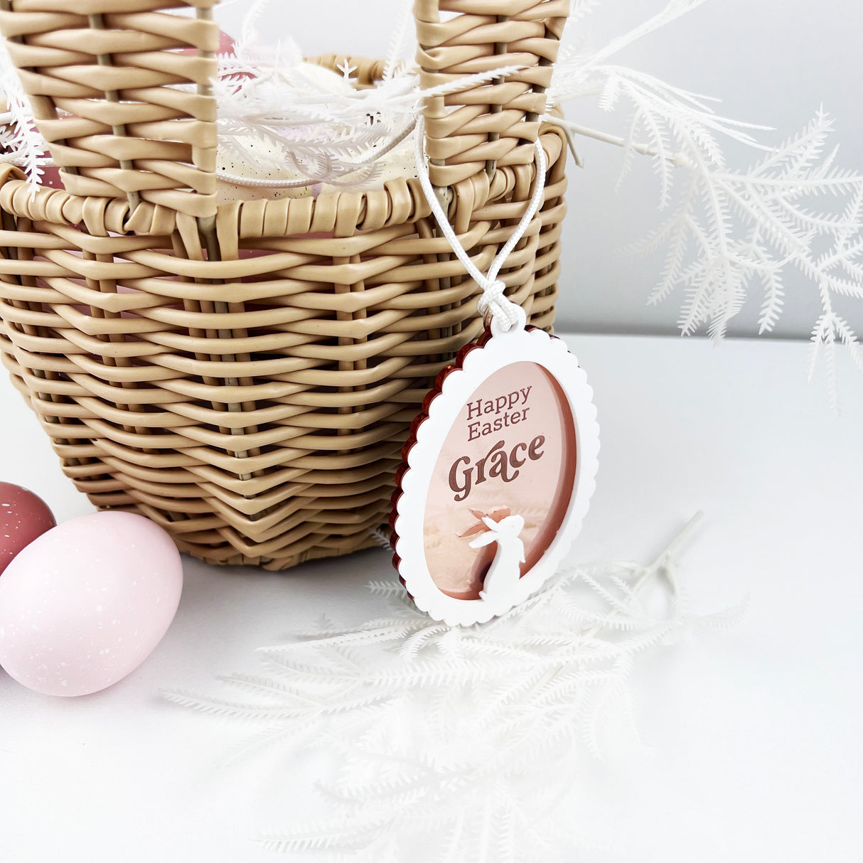 Scalloped Mirror Name Tag (3 colours)