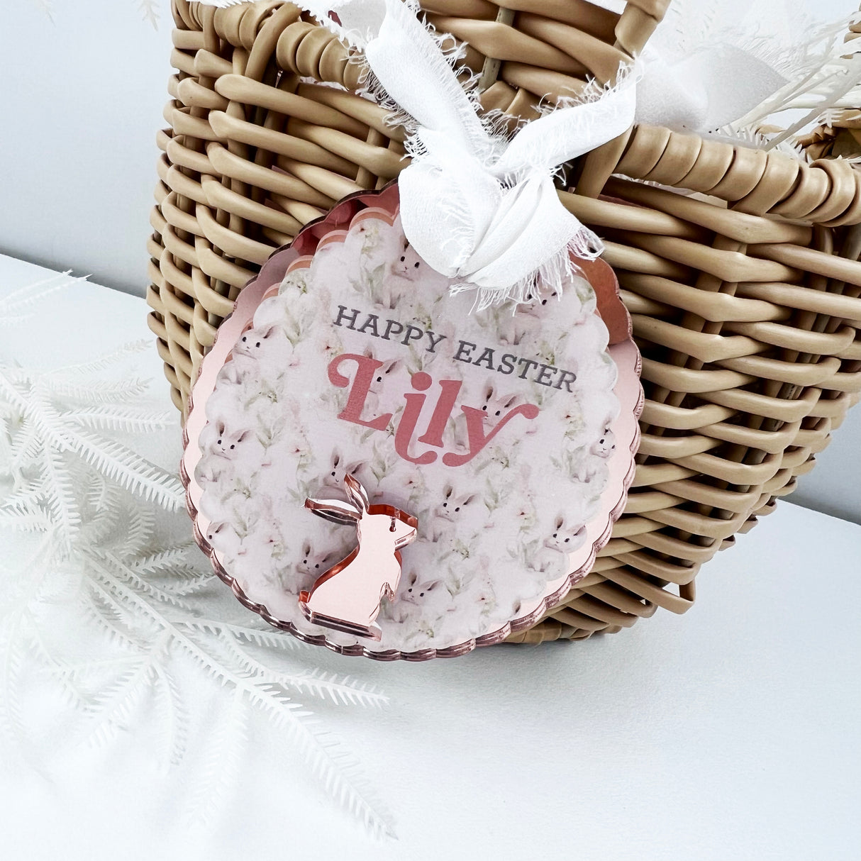 Luxe Scalloped Mirror Pattern Easter Ornament (various options)