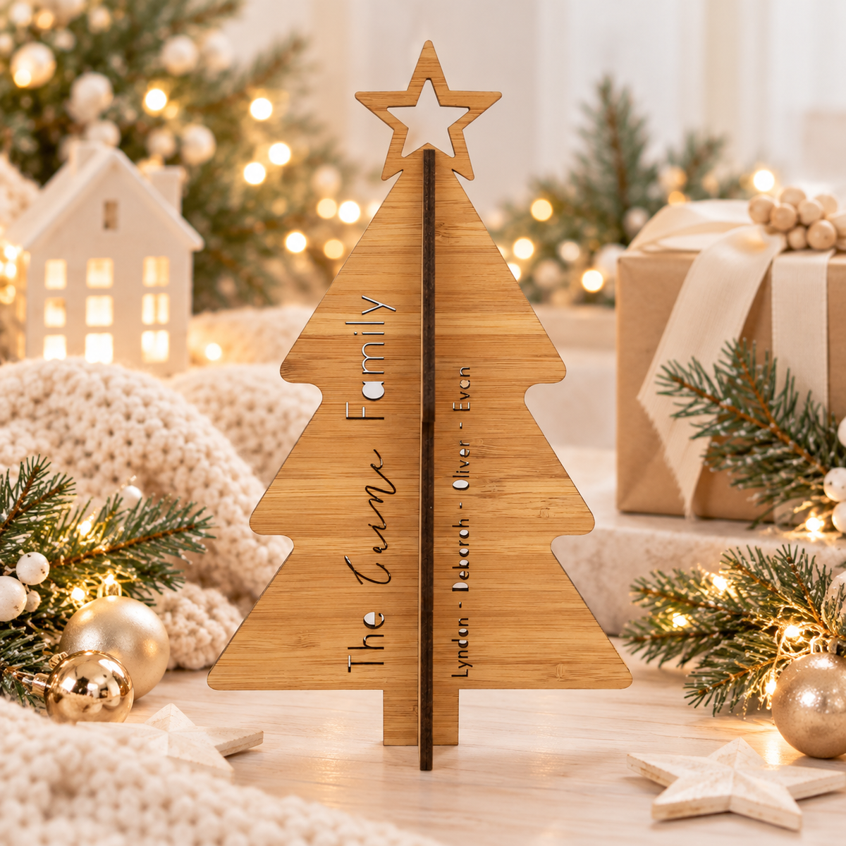 Personalised 3D Bamboo Christmas Tree - Single