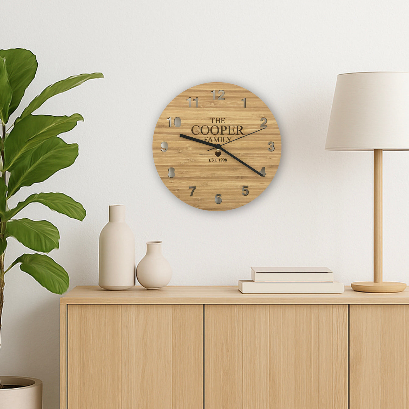 The Family Bamboo Wall Clock