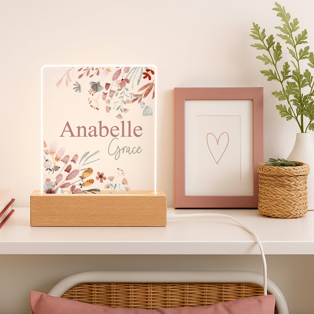 Tiny Flowers Spray Personalised Night Light