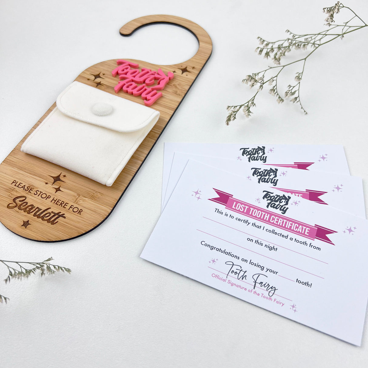 Personalised Tooth Fairy Hanger (6 colour options)