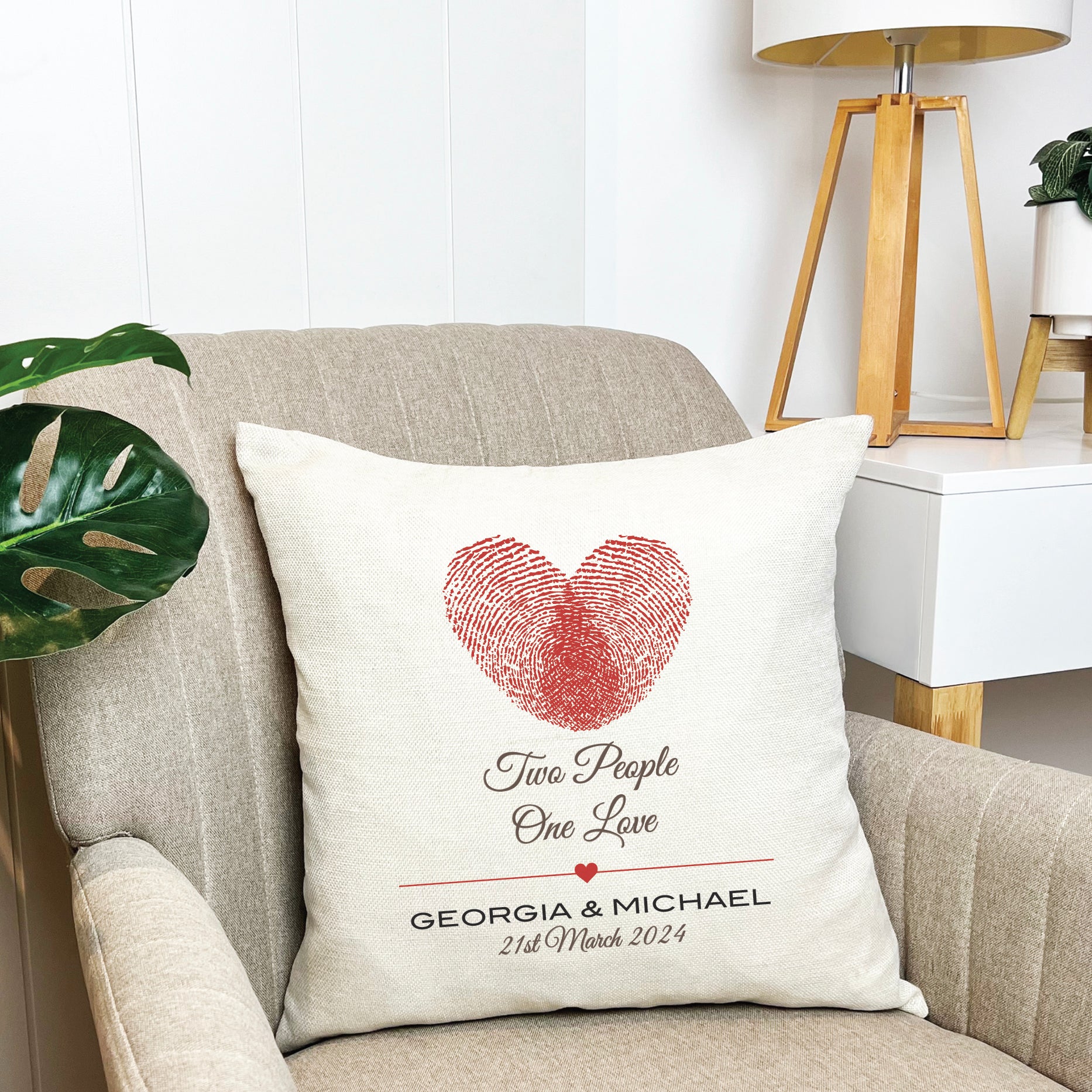 Personalised Two People One Love Cushion Cover