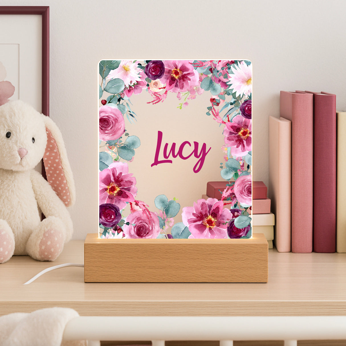 Velvet Blooms Personalised Night Light