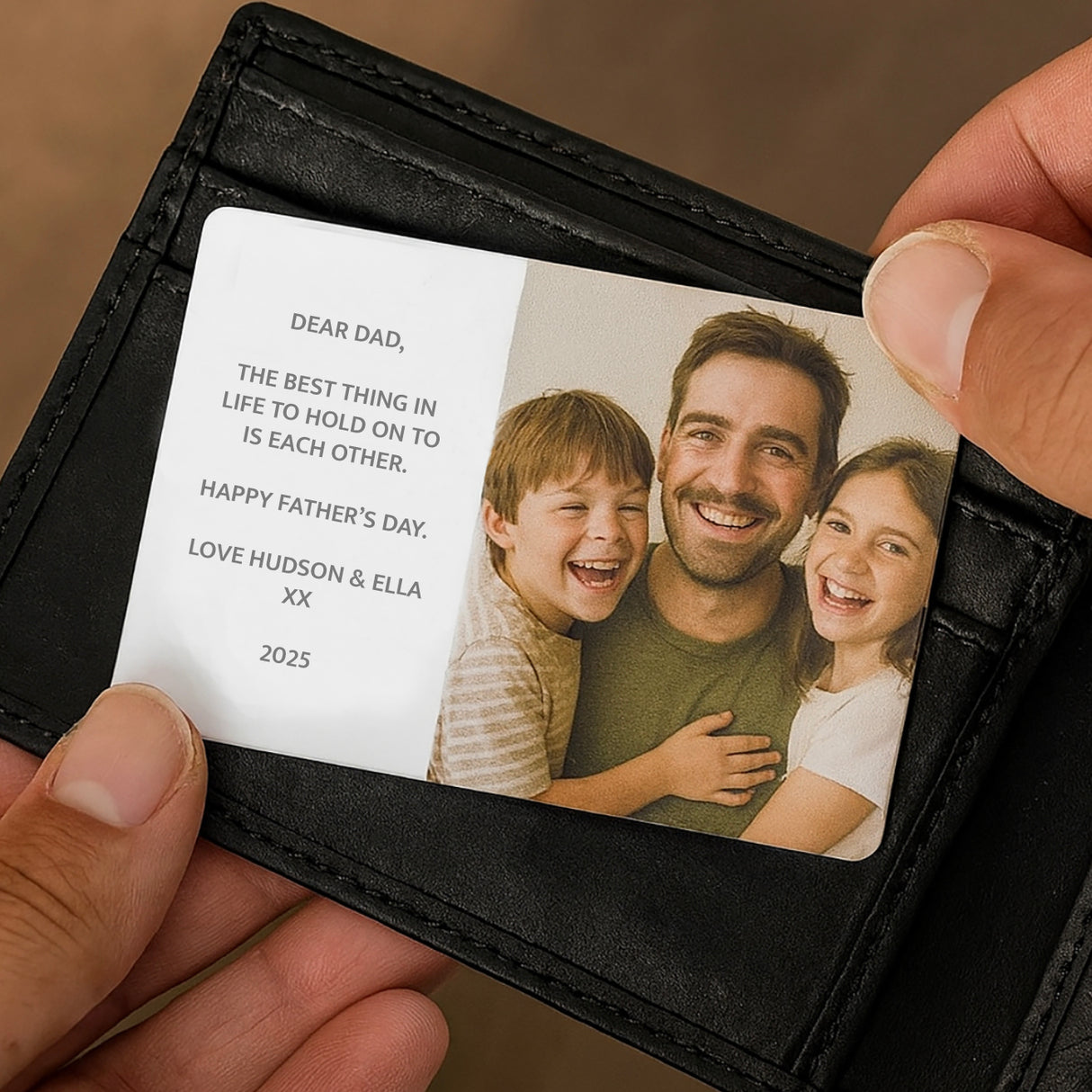 Personalised Acrylic Wallet Photo Card Insert
