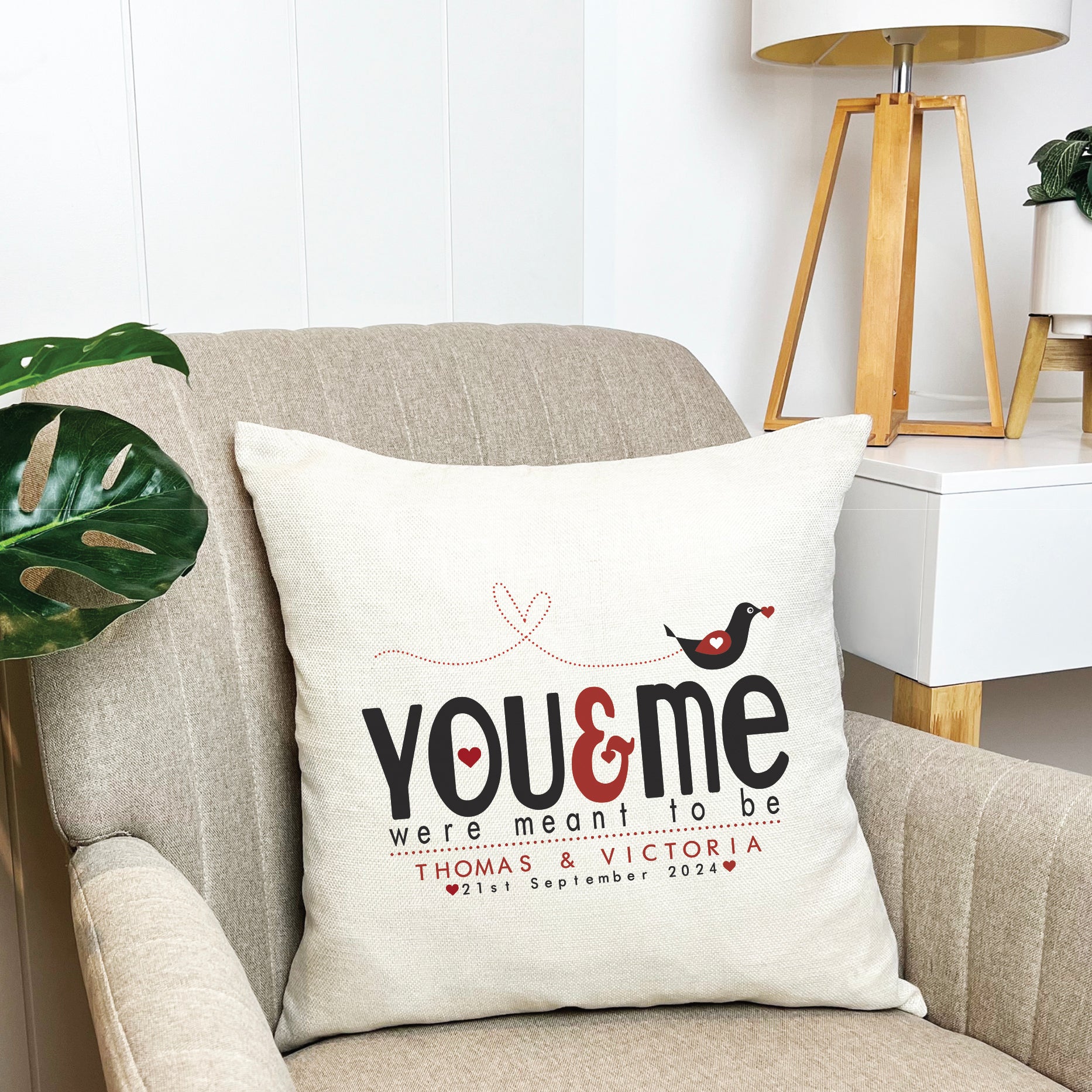 Personalised You And Me Cushion Cover