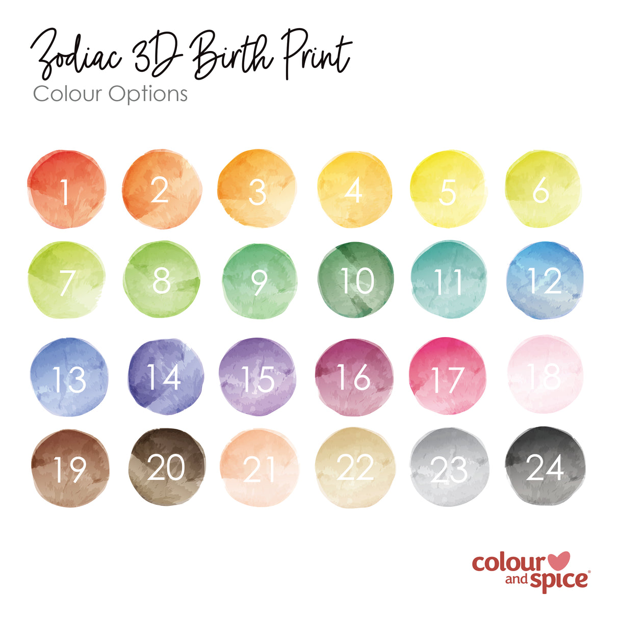 Mirror Zodiac (Silver) 3D Personalised Birth Print