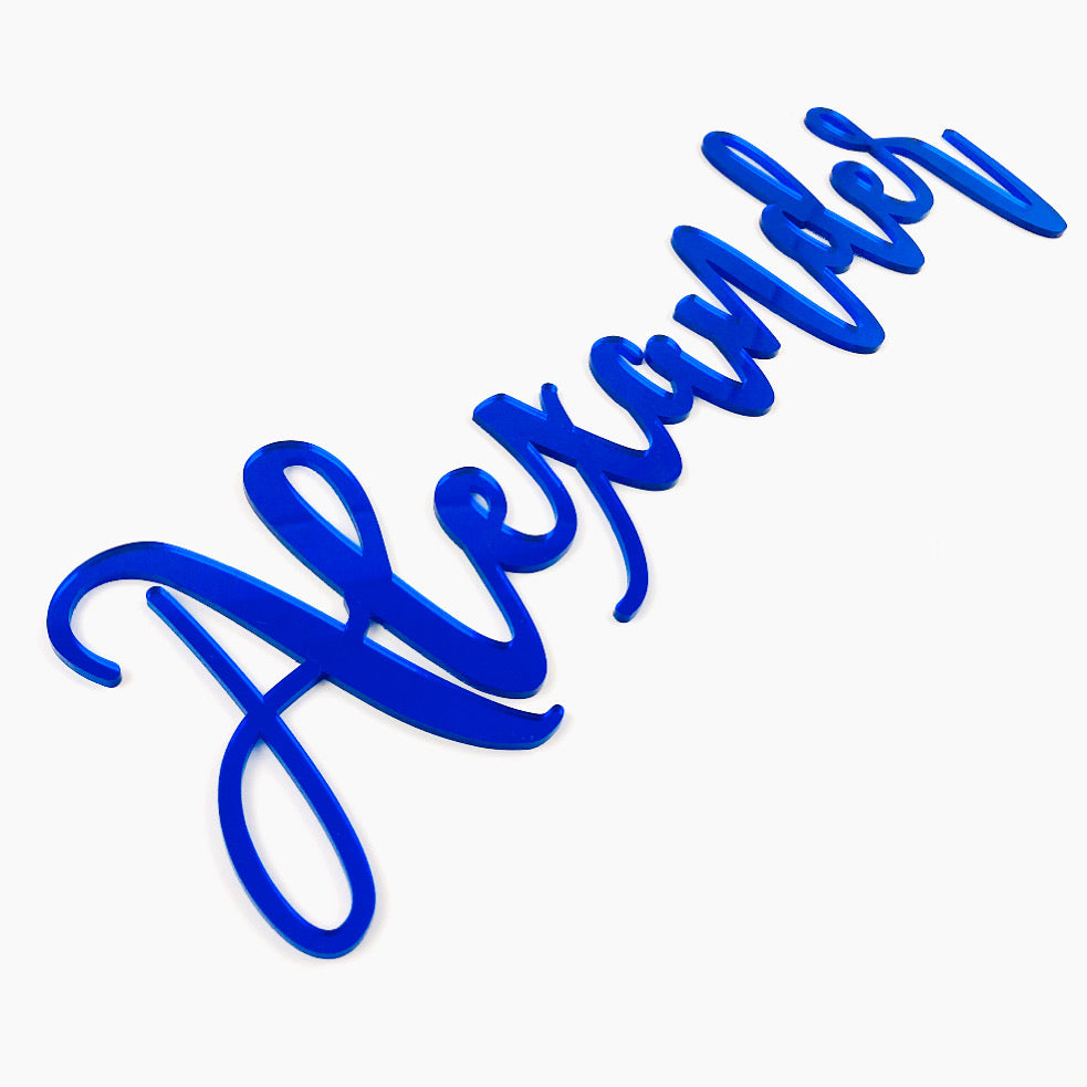 Personalised Acrylic Script Names (various colours)