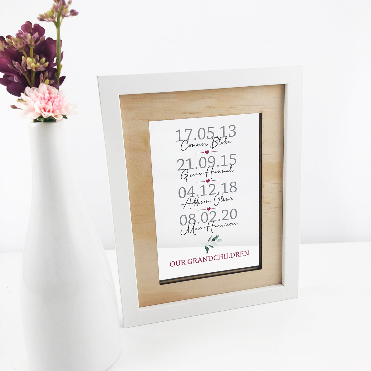 Personalised Printed Transparent Grandchildren Frame