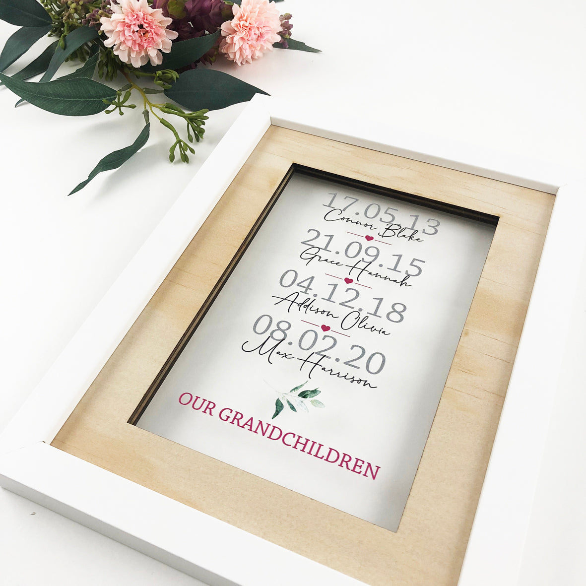 Personalised Printed Transparent Grandchildren Frame