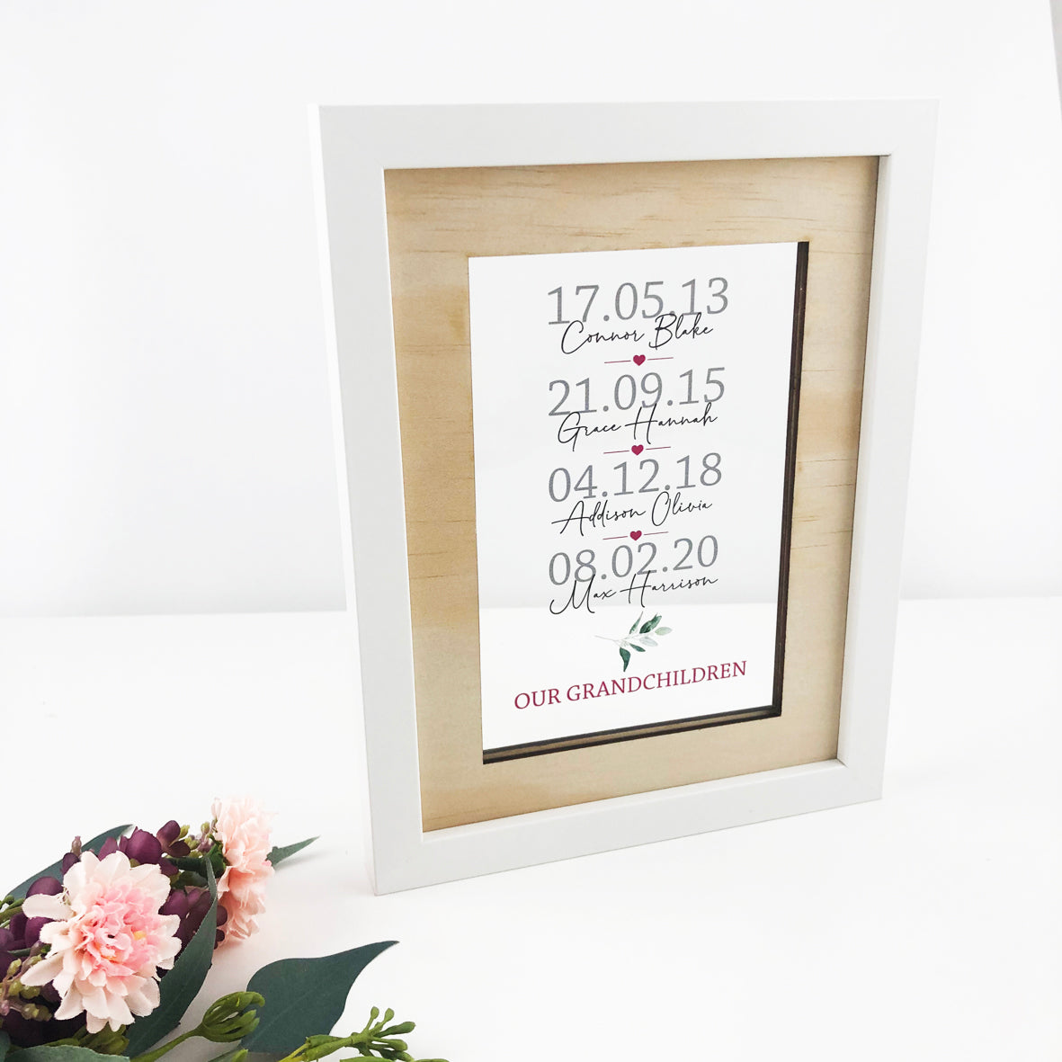 Personalised Printed Transparent Grandchildren Frame