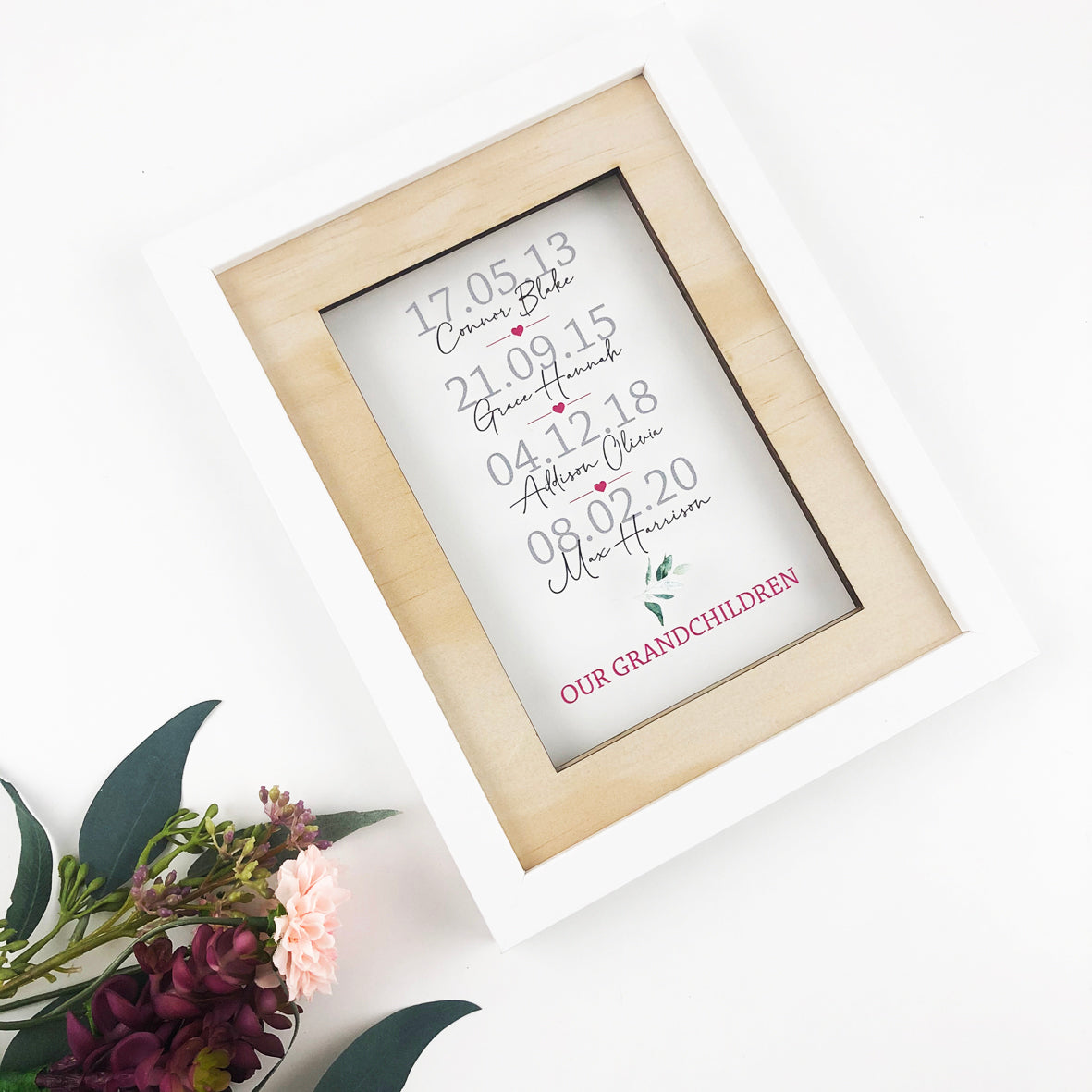 Personalised Printed Transparent Grandchildren Frame