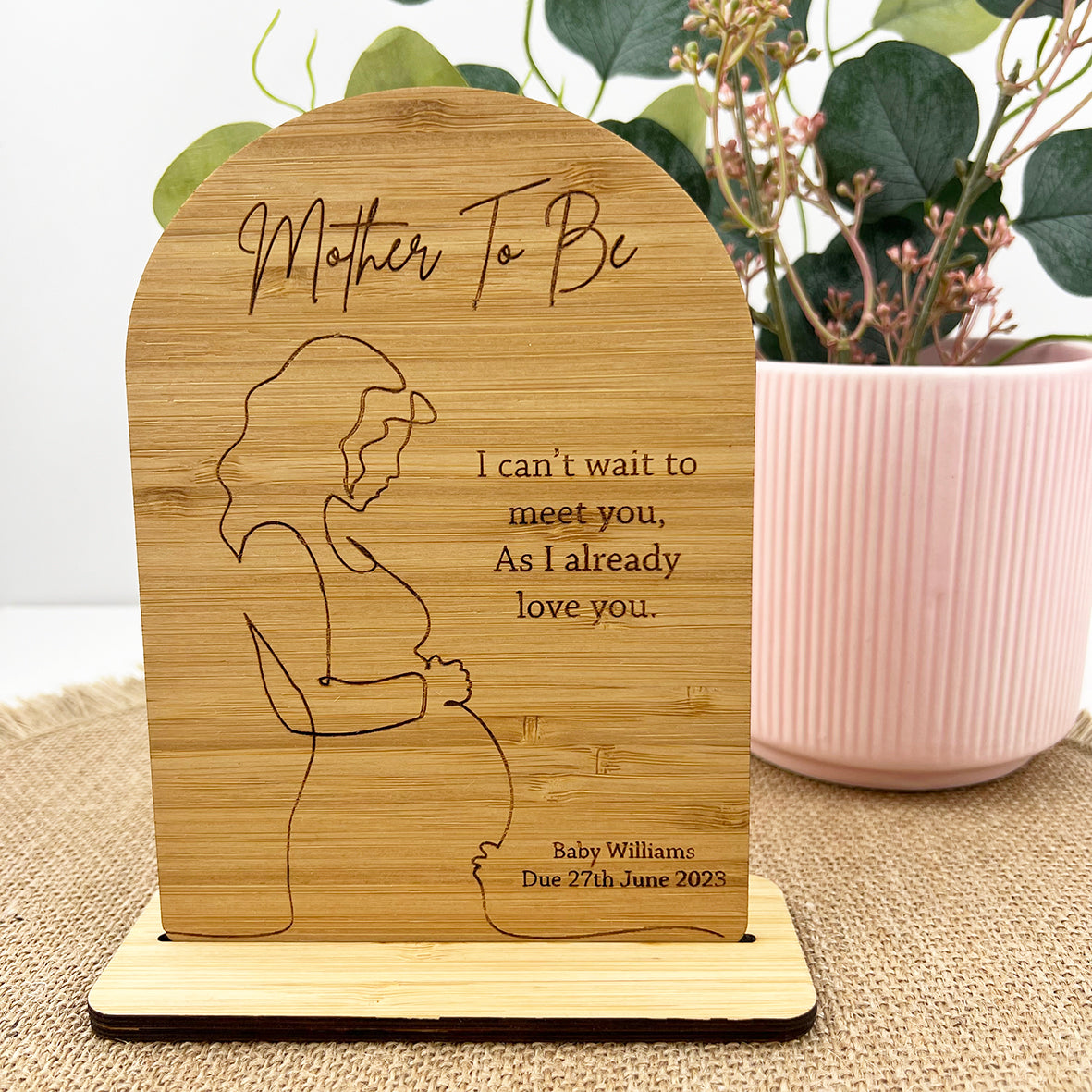 Personalised Mother To Be Bamboo Arch & Stand