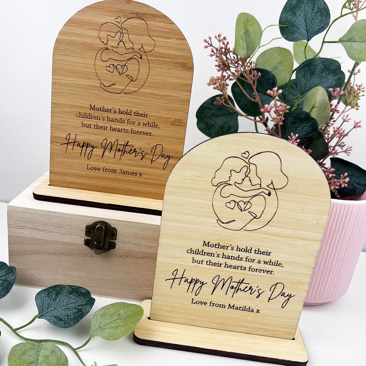 Personalised Children's Hands Bamboo Arch & Stand