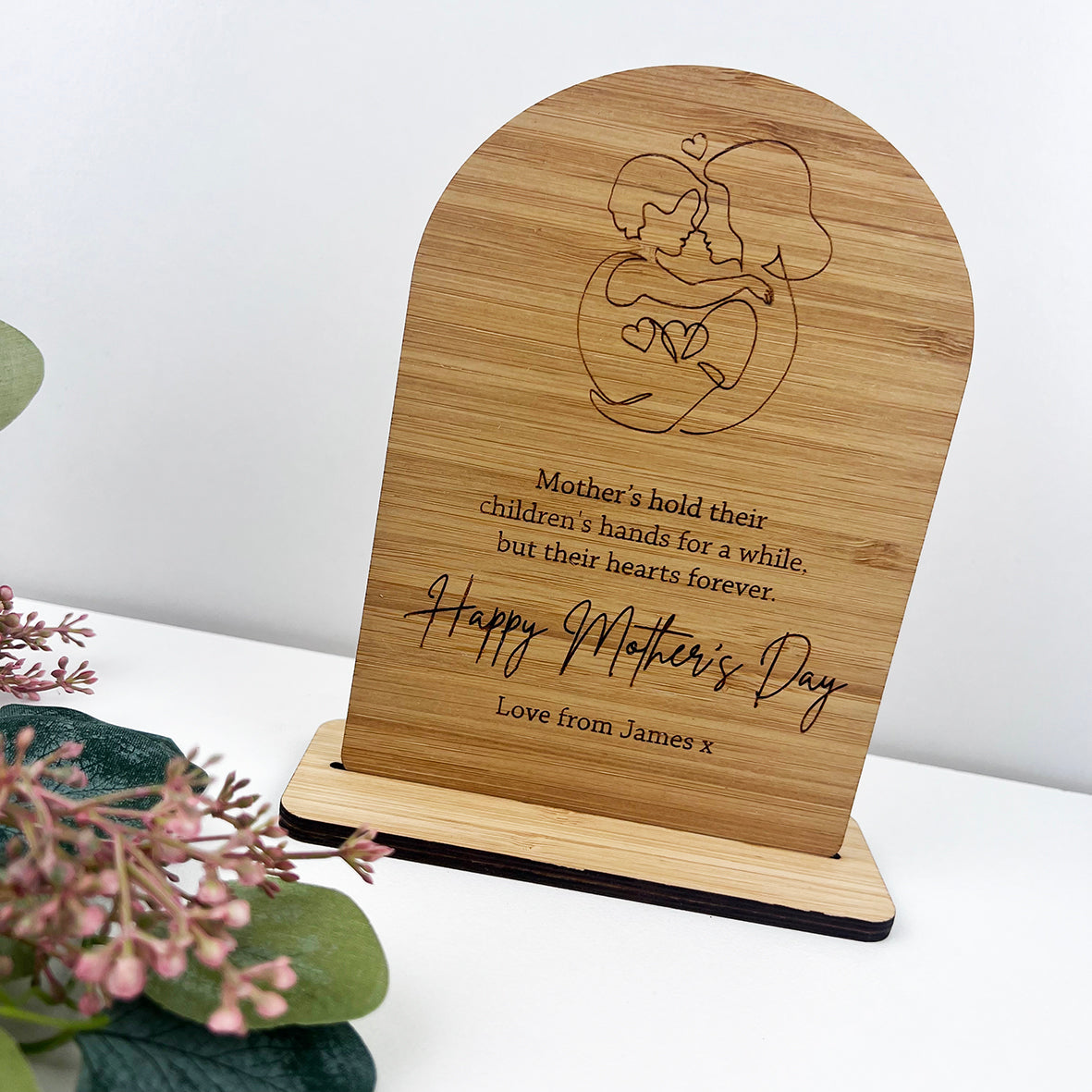 Personalised Children's Hands Bamboo Arch & Stand