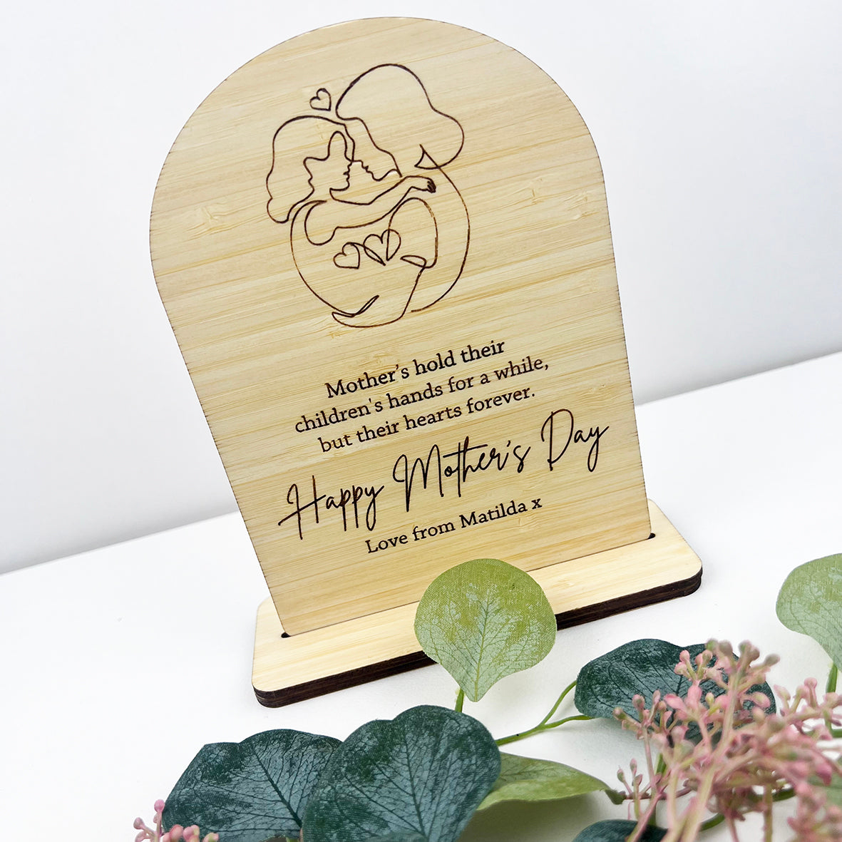 Personalised Children's Hands Bamboo Arch & Stand