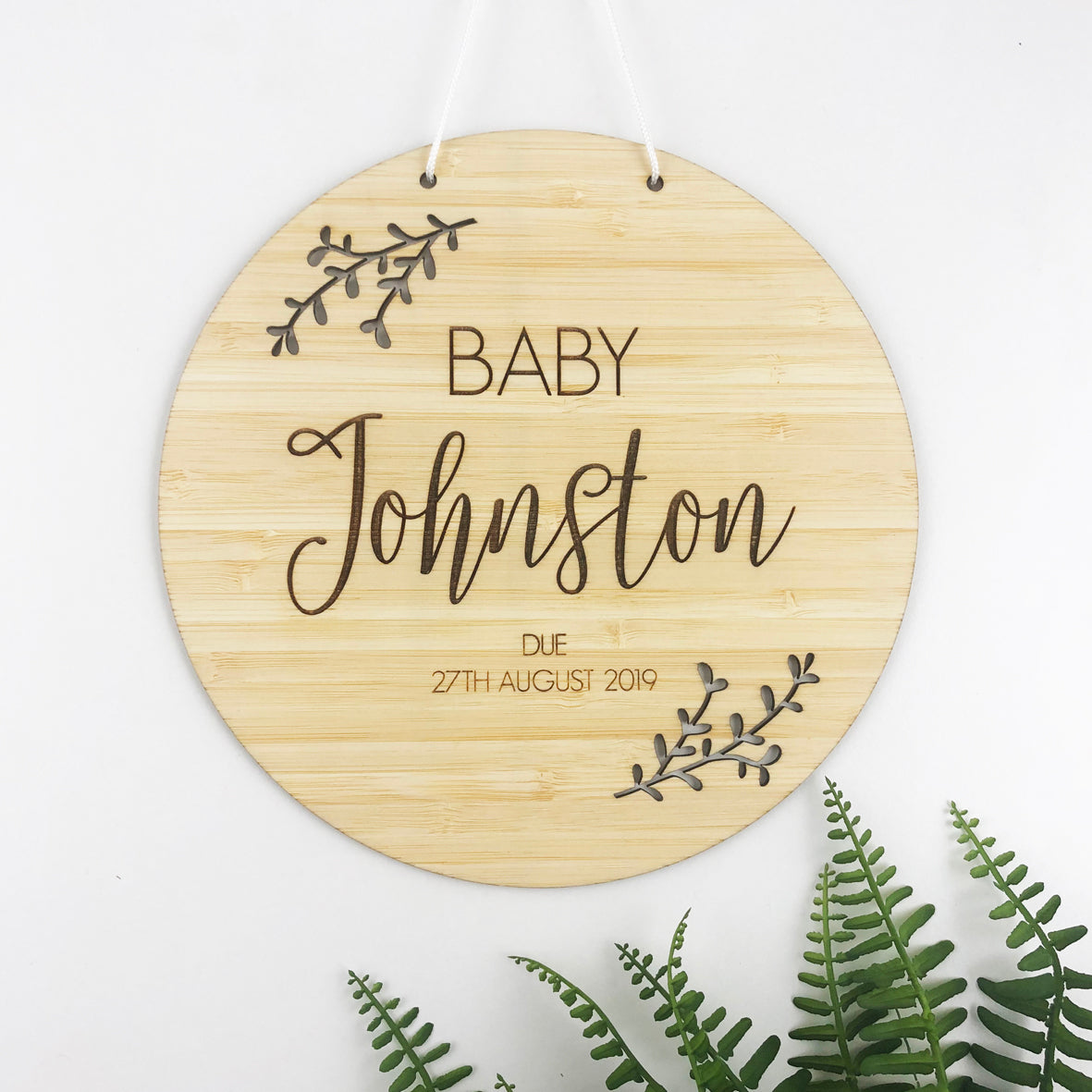 Pregnancy Announcement Bamboo Plaque