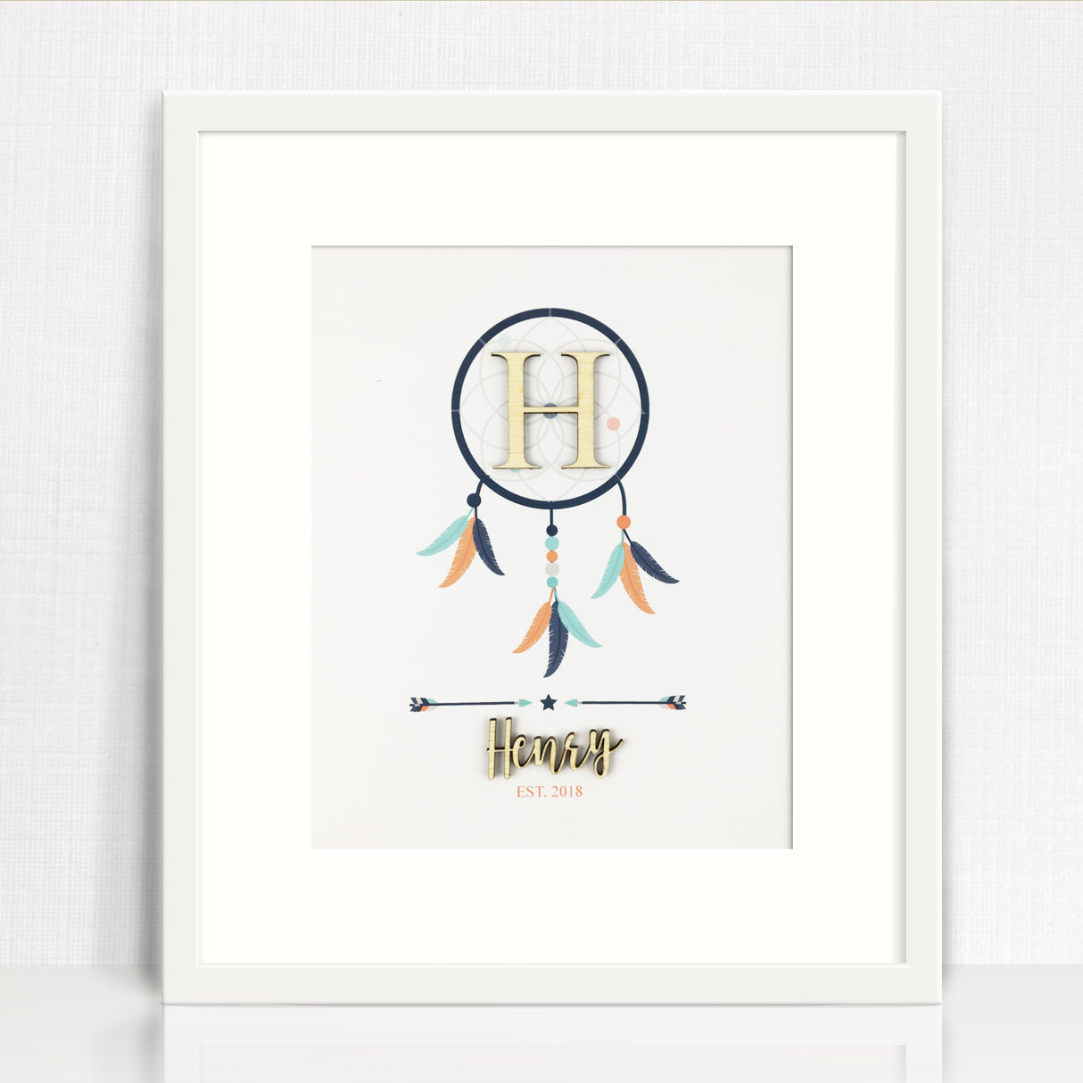 Bamboo (2 colour options) Dreamcatcher Name 3D Personalised Print