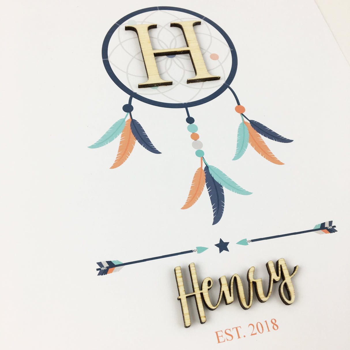 Bamboo (2 colour options) Dreamcatcher Name 3D Personalised Print