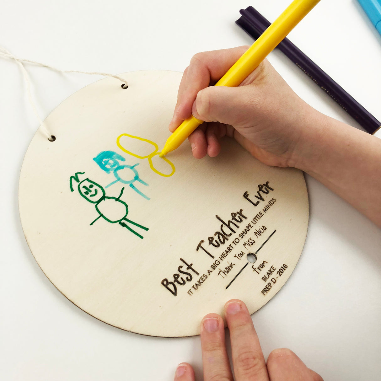 Kids Drawing Personalised Teacher Wall Hanging
