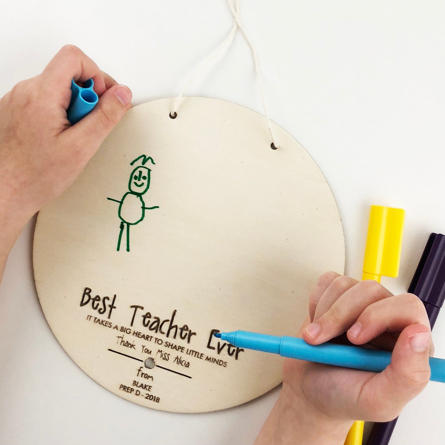 Kids Drawing Personalised Teacher Wall Hanging