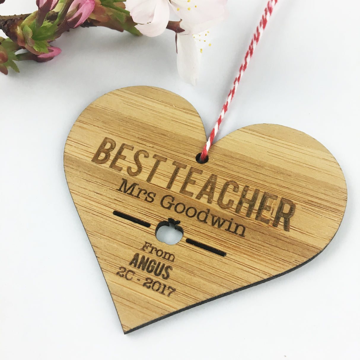 Best Teacher Heart Ornament
