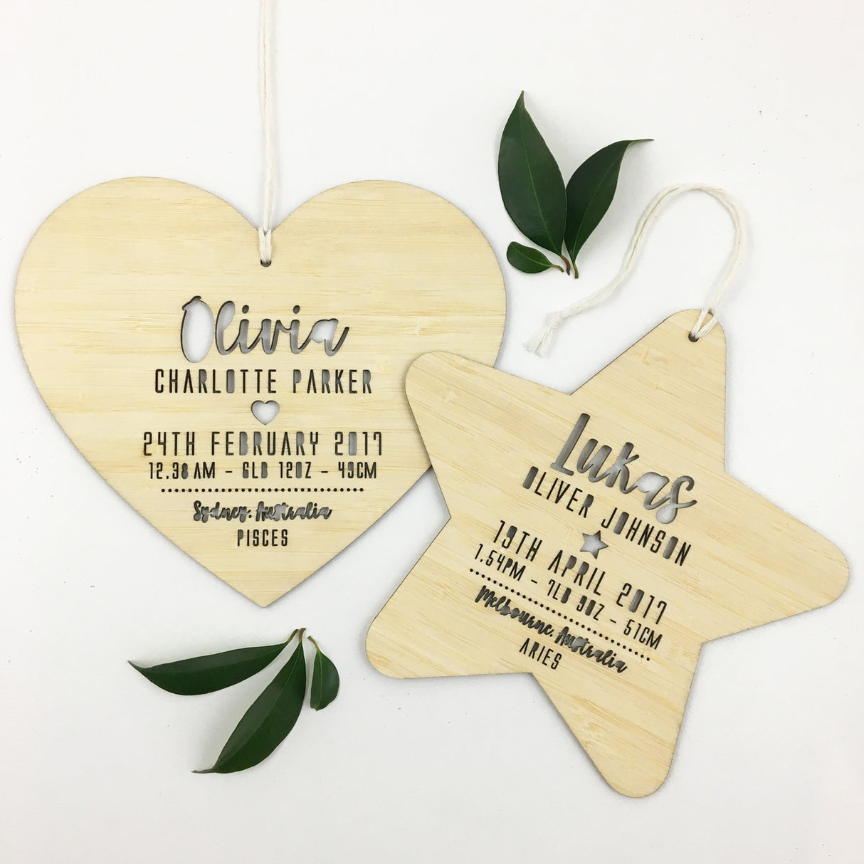 Birth Details Star Wall Hanging - boys