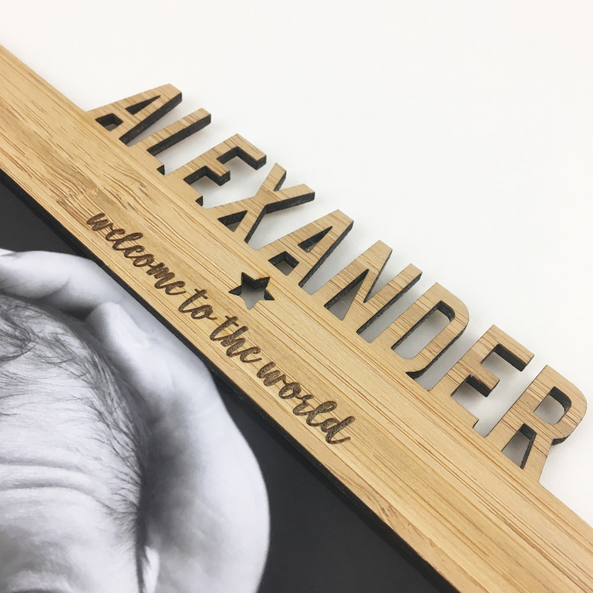 Personalised Birth Details Frame and Stand