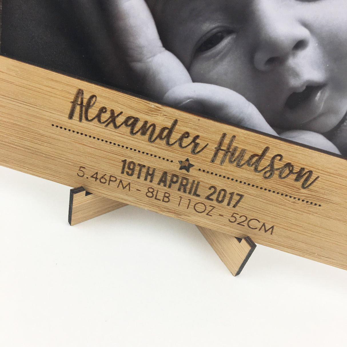 Personalised Birth Details Frame and Stand