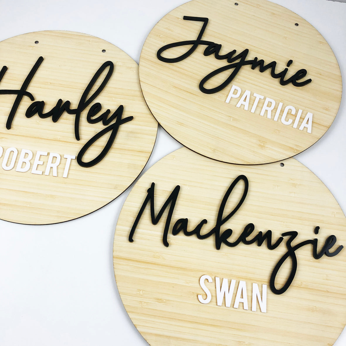 Black & White Script Name Plaque