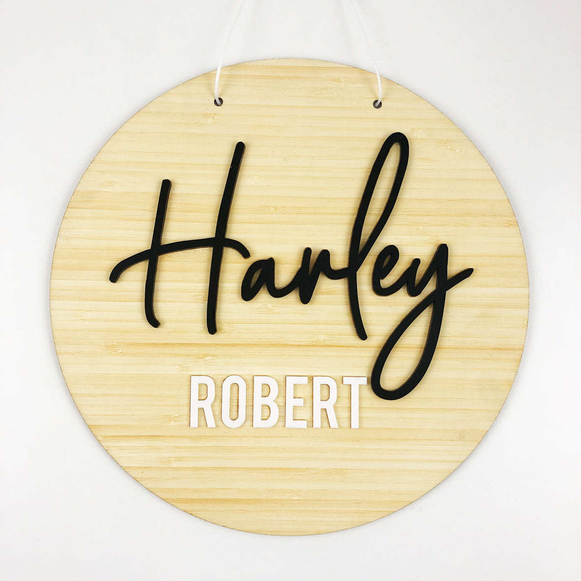 Black & White Script Name Plaque