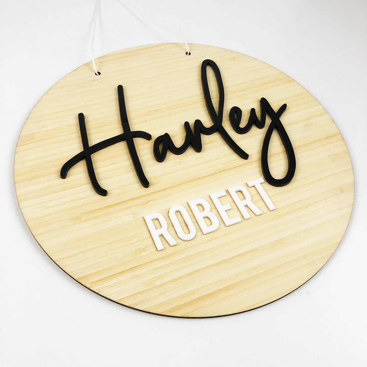 Black & White Script Name Plaque