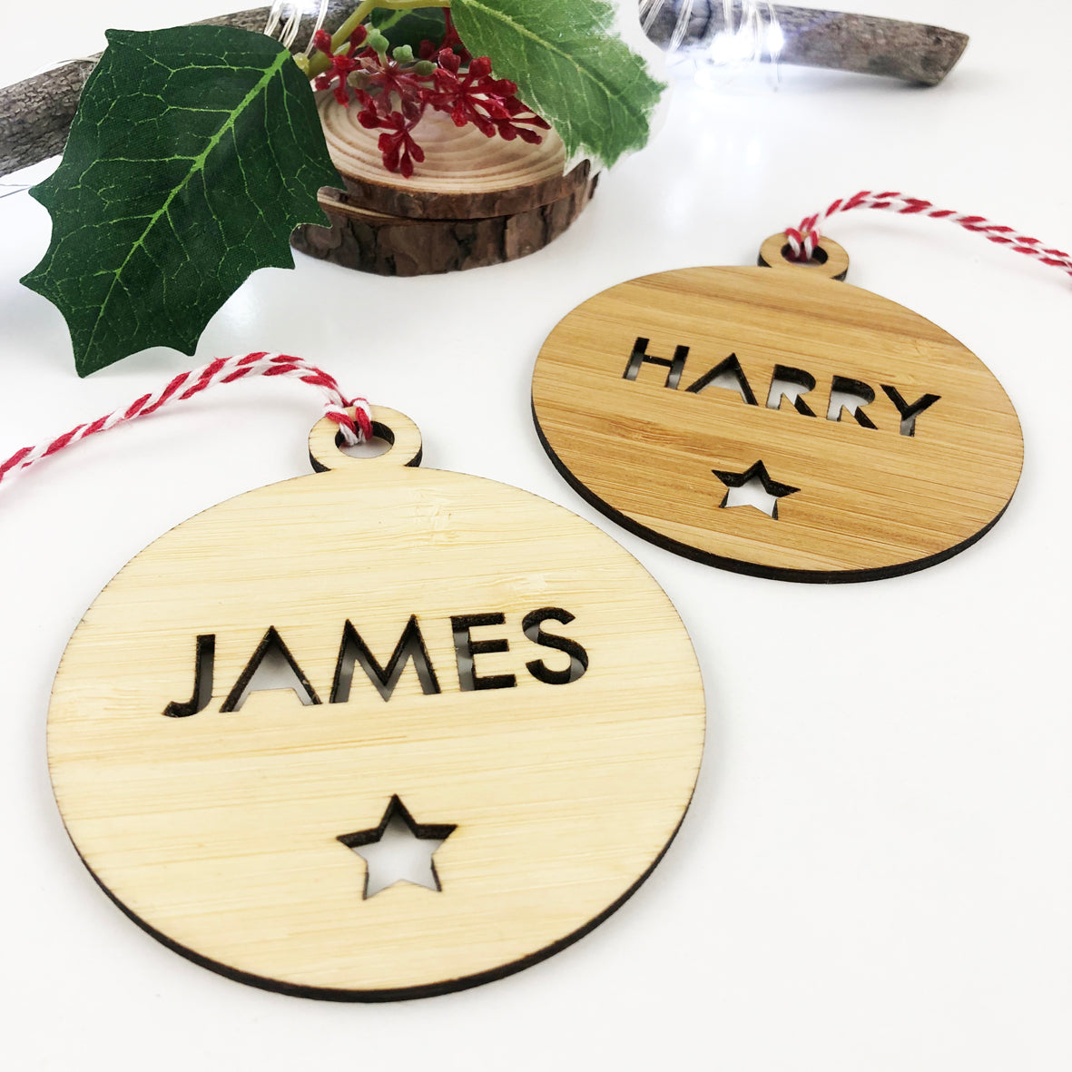 Bold Name Bamboo Ornaments