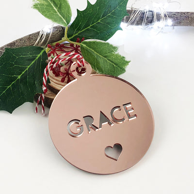 Bold Name Mirror Ornaments (3 colour options)